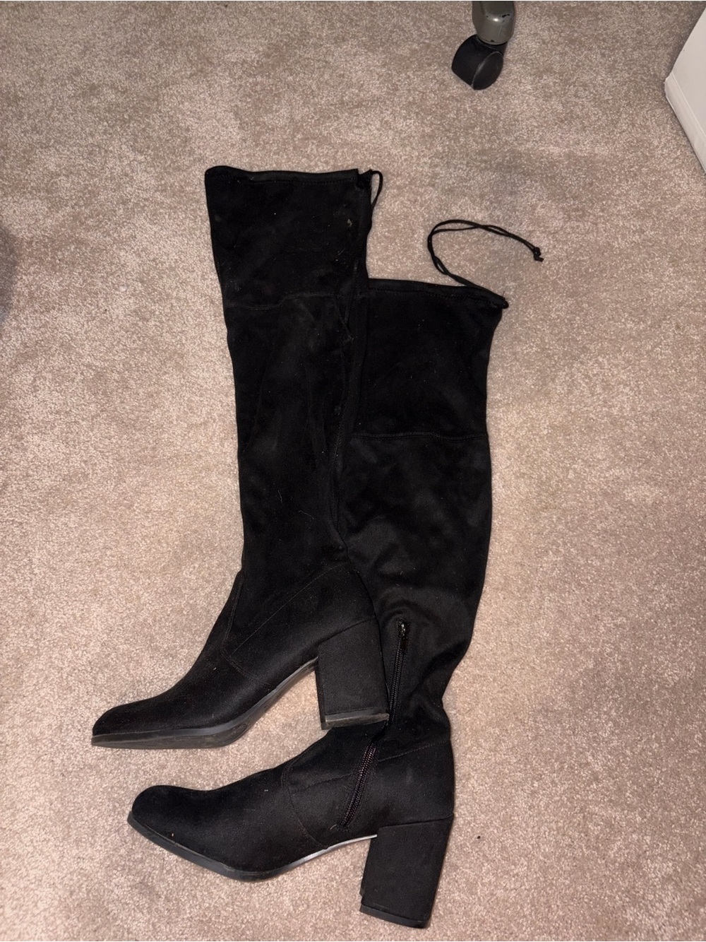 UNISA Black Over-the-Knee Heel Boots - Women